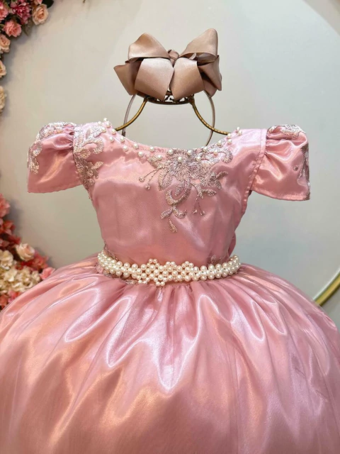 Vestido Infantil Rose C/ Renda Realeza Casamento Festas Sku: 2260RR Categoria: ENJOY LONGOS 4 ao 16VESTIDOS LONGOS Marca