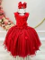 Vestido Infantil Vermelho C Renda e Aplique de Flores Damas Marca: Vila Lelê