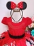 Vestido Infantil Minnie Vermelha Cinto de Pérolas Preto Luxo Sku: 0013MV