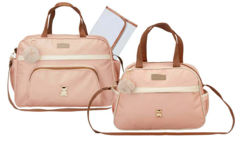 Kit Bolsa Frasqueira Maternidade Bebê Com Trocador Luxo Espera Feliz