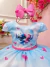 Vestido Infantil Azul Lilo Stitch e Angel Apaixonados