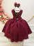 Vestido Infantil Marsala Busto C/ Strass e Cinto de Pérolas Marca: Piu Bella - comprar online