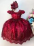 Vestido Infantil Marsala C/ Renda Realeza e Cinto de Pérolas Marca: Cleusinha - loja online