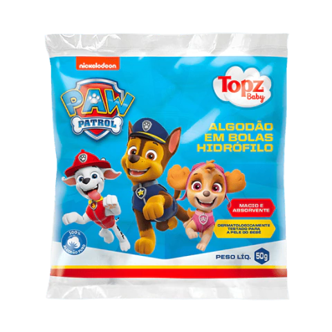 Algodão Em Bolas Topz Patrulha Canina Branco 50g