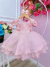 Vestido Infantil Rose C/ Aplique de Borboletas Laço e Glitter - cade meu castelo