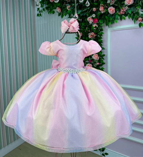 Vestido Infantil Marie Arco Iris Melissa- Candy