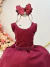 Vestido Infantil Marsala Busto C/ Strass e Cinto de Pérolas Marca: Piu Bella