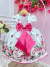 Vestido Infantil Branco Florido Pink e Cinto Strass Pérolas na internet