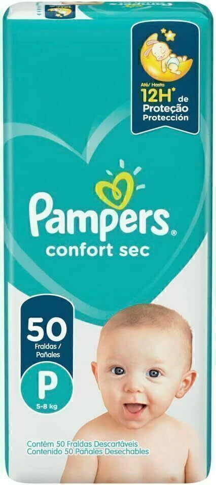 Fralda Infantil Pampers Confortsec Mega 50 unidades