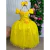 Vestido Marie Longo Manga Princesa Amarelo A Bela e a Fera