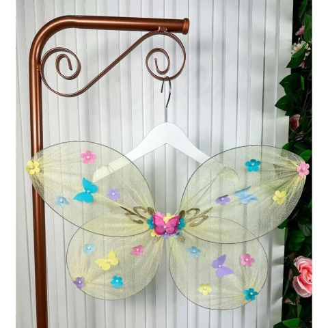 Asa De Borboletas / Fadas Infantil Amarela