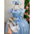 Vestido Marie Longo Manga Princesa Azul Bebe - comprar online