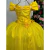 Vestido Marie Longo Manga Princesa Amarelo A Bela e a Fera na internet