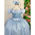 Vestido Marie Longo Manga Princesa Azul Bebe na internet