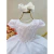 Vestido Infantil Branco Busto Nervura Festas Daminhas - comprar online