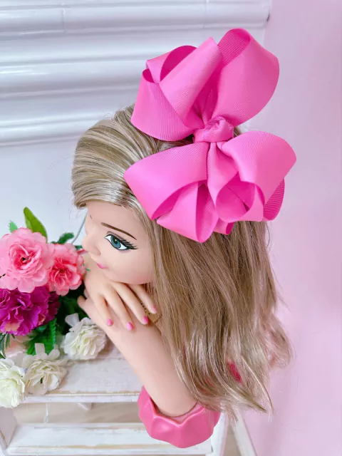 Laço Infantil Rosa Chiclete Maxx Nó Com Bico de Pato Sku: LACO344R