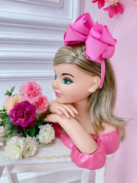 Tiara Infantil Rosa Chiclete Com Maxx Nó Luxo Sku: TIARA330R