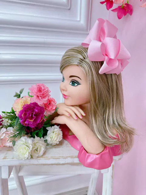 Laço Infantil Rosa Maxx Nó Com Bico de Pato Sku: LACO339R