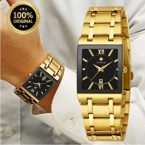 Relógio Masculino Quadrado Wwoor Luxo Exclusivo À Prova D'água | Frete Grátis