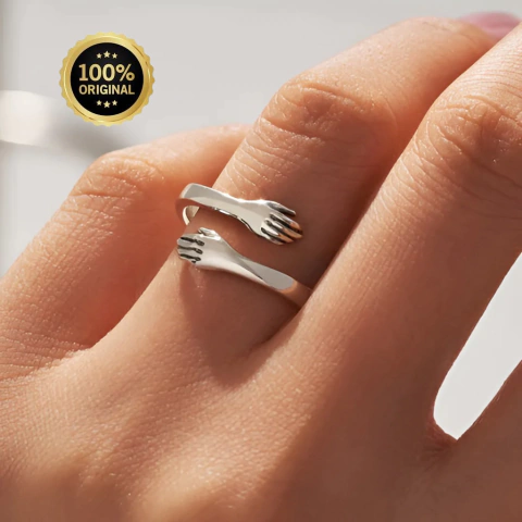 Anel Unissex Ajustável do Abraço e Amor Eterno