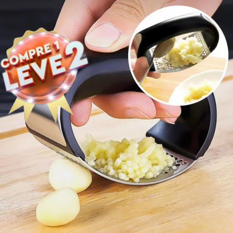 Prático Mini Amassador, Espremedor e Triturador de Alho