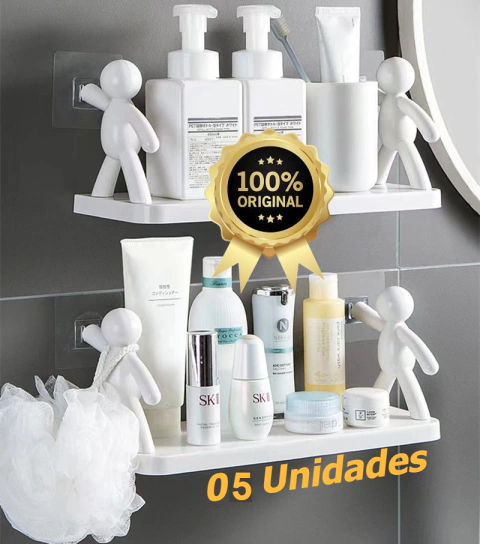 KIT c/ 5 Prateleiras Estáveis Guardiões | Fixa Com Adesivos e Sem Furos - comprar online