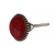 Puxador Decorativo Requinte Vermelho Cerâmica Detalhes em Metal