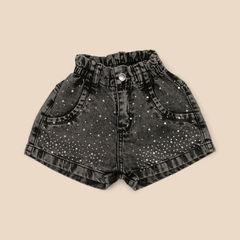 Short Denim Shine Cint Elast Smoke