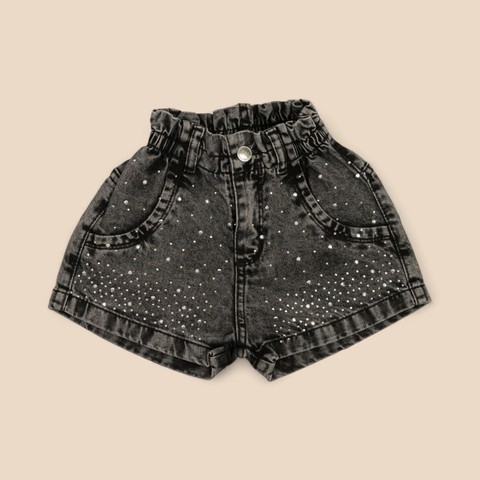 Short Denim Shine Cint Elast Smoke