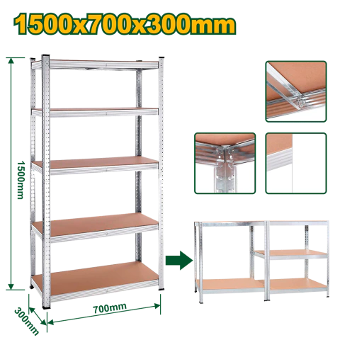 Rack Ajustable 5 nieveles 70x30x150 Jadever JDTS1A73