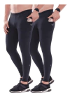 Kit 2 Calça Legging Masculino Compressão Pro Racing Com Bolsos