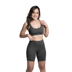 Conjunto Fitness Top Com Bojo Short Run Com Bolso Caminhada - ElementFit