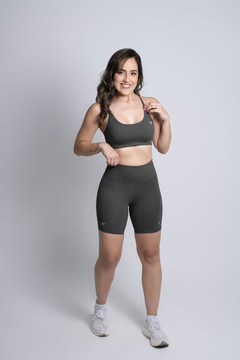 Conjunto Fitness Top Com Bojo Short Run Com Bolso Caminhada - loja online