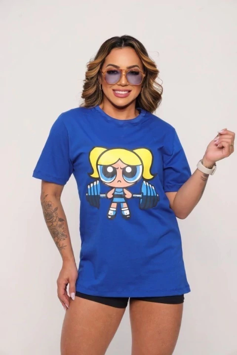 Max T-shirt oversized 100% algodão azul lindinha - comprar online
