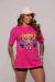 Max T-shirt oversized 100% algodão rosa pink florzinha - comprar online