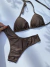 Conjunto Mari chocolate no canelado eden - linha premium - Leliane moda praia