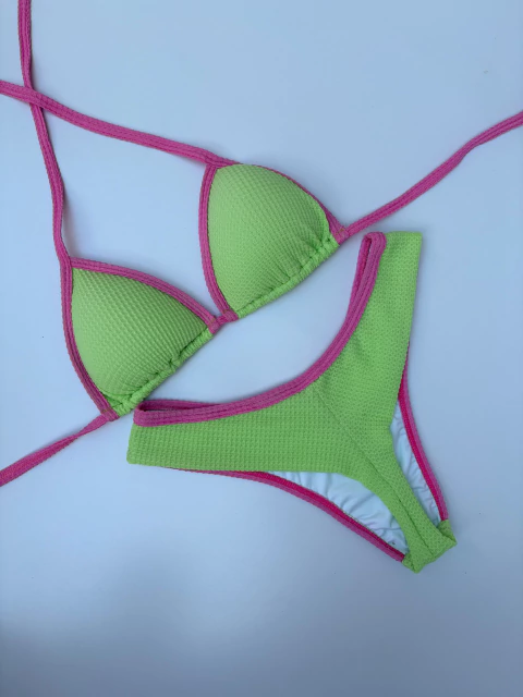 Conjunto Luana bicolor verde/rosa textura carmel - linha premium - comprar online