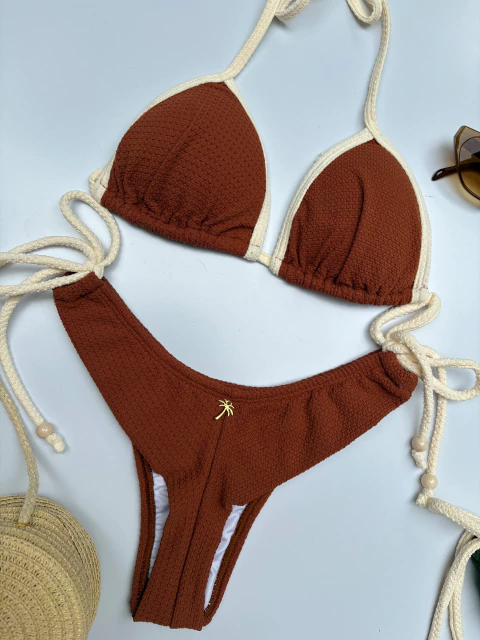 Conjunto Laís textura Noronha marrom - linha premium - comprar online