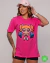 Max T-shirt oversized 100% algodão rosa pink florzinha - Leliane moda praia