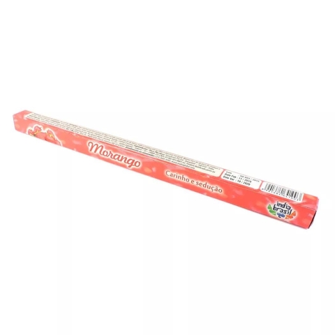 Incenso Aroma Morango, Carinho e Sedução Vareta Índia Brasil Cx 8 Unid