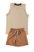 Conjunto Elastano Liso Caramelo + Regata Marrom/Amêndoa/Branca/Bege na internet