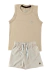 Conjunto Elastano Liso Marfim + Regata Marrom/Amêndoa/Cinza/Bege - Polare Kids - Moda para meninos