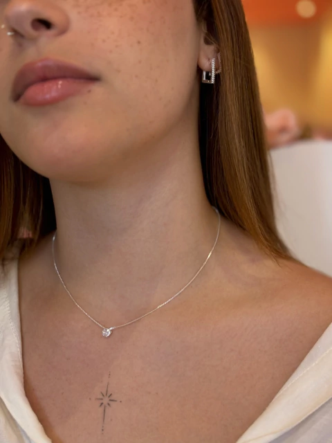 Colar Ponto de Luz - Banho de Prata 925 - comprar online