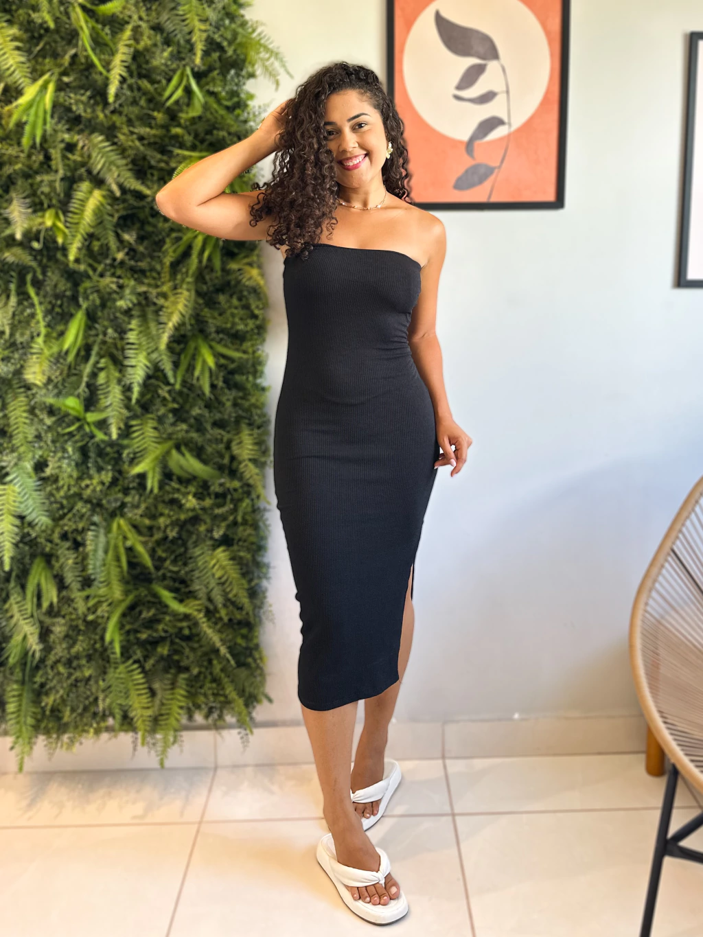 vestido canelado