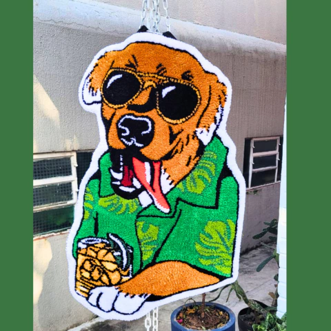 TAPETE TUFTING CACHORRO CARAMELO - MARIA MELITA