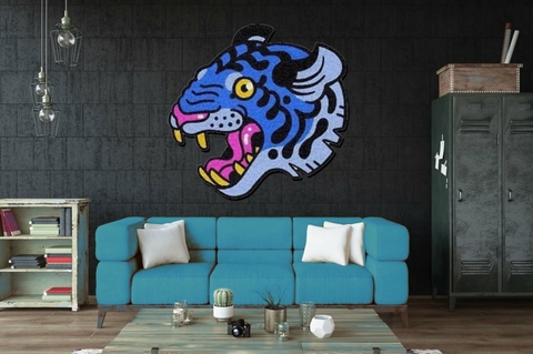 TAPETE TIGRE AZUL TUFTING - MARCELLA CALADO