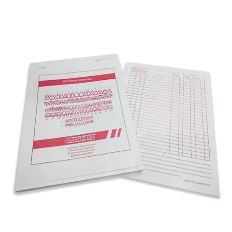 Fichas odontológicas verticales x 50 u