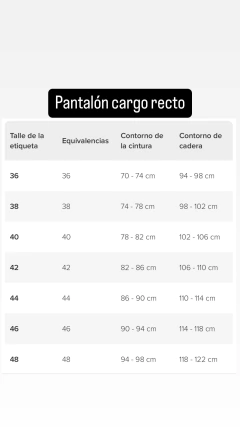 Pantalón Cargo Recto en internet