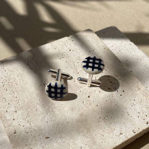 abotoadura xadrez marinho - comprar online