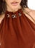 Blusa corrente marrom terracota - OPEN - Boutique Babeles